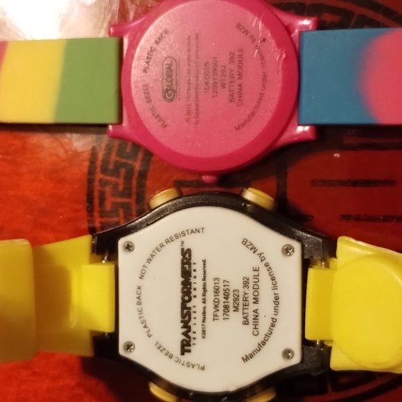 Beautiful vintage transformers yellow digital watch and rainbow digital … - Picture 2 of 2